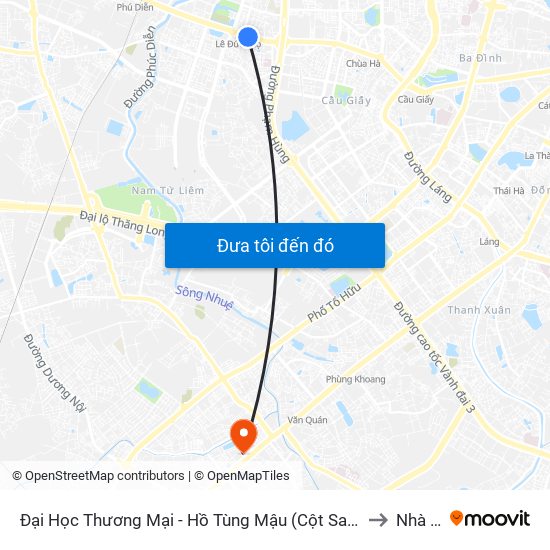 Đại Học Thương Mại - Hồ Tùng Mậu (Cột Sau) to Nhà H map