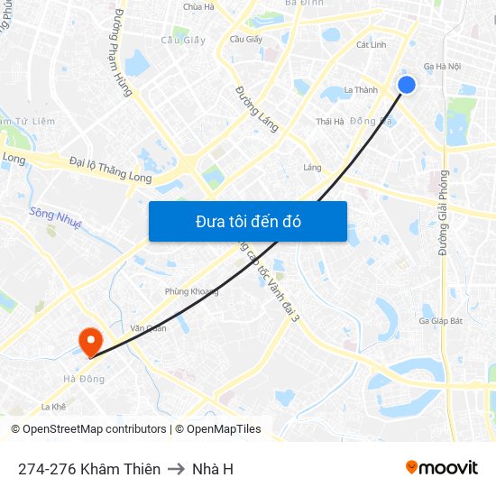 274-276 Khâm Thiên to Nhà H map