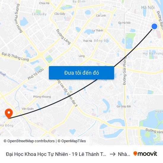 Đại Học Khoa Học Tự Nhiên - 19 Lê Thánh Tông to Nhà H map