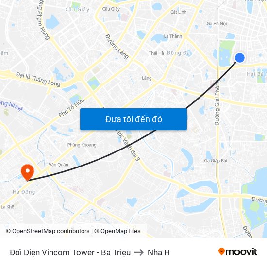 Đối Diện Vincom Tower - Bà Triệu to Nhà H map