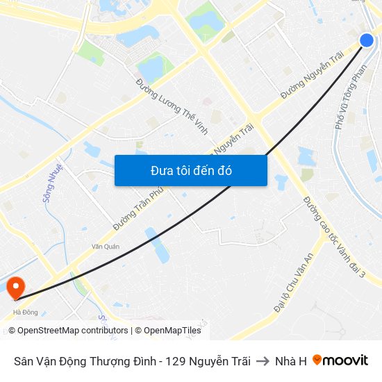 Sân Vận Động Thượng Đình - 129 Nguyễn Trãi to Nhà H map