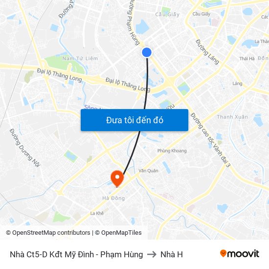 Nhà Ct5-D Kđt Mỹ Đình - Phạm Hùng to Nhà H map