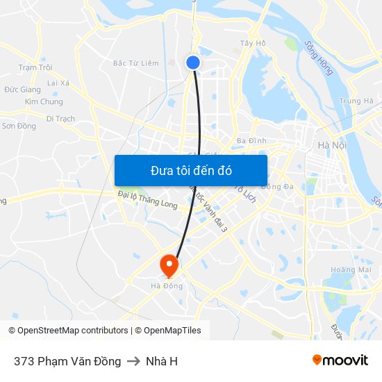 373 Phạm Văn Đồng to Nhà H map