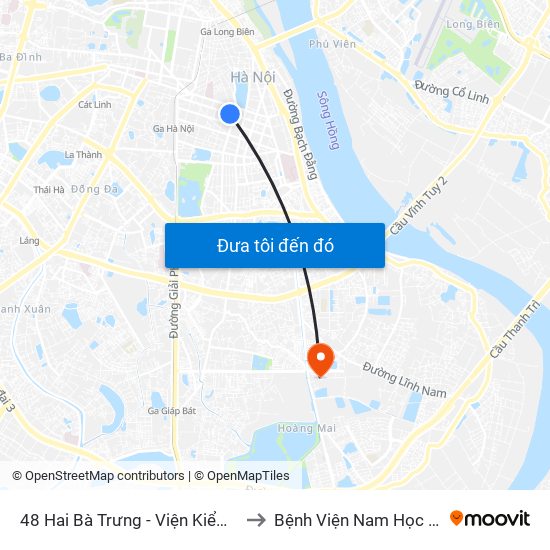 48 Hai Bà Trưng - Viện Kiểm Nghiệm Thuốc Trung Ương to Bệnh Viện Nam Học Và Hiếm Muộn Hà Nội map