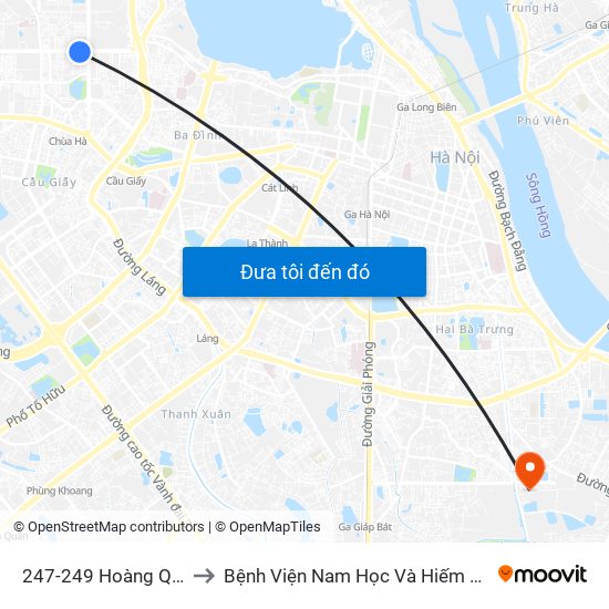 247-249 Hoàng Quốc Việt to Bệnh Viện Nam Học Và Hiếm Muộn Hà Nội map