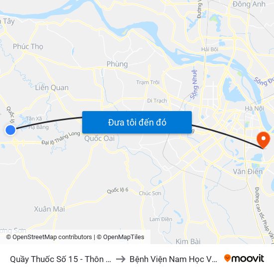 Quầy Thuốc Số 15 - Thôn 7 Xã Thạch Hòa - Ql21 to Bệnh Viện Nam Học Và Hiếm Muộn Hà Nội map