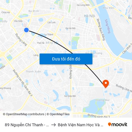 89 Nguyễn Chí Thanh - Ktx Đại Học Luật to Bệnh Viện Nam Học Và Hiếm Muộn Hà Nội map