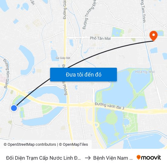 Đối Diện Trạm Cấp Nước Linh Đàm (Đối Diện Chung Cư Hh1c) - Nguyễn Hữu Thọ to Bệnh Viện Nam Học Và Hiếm Muộn Hà Nội map
