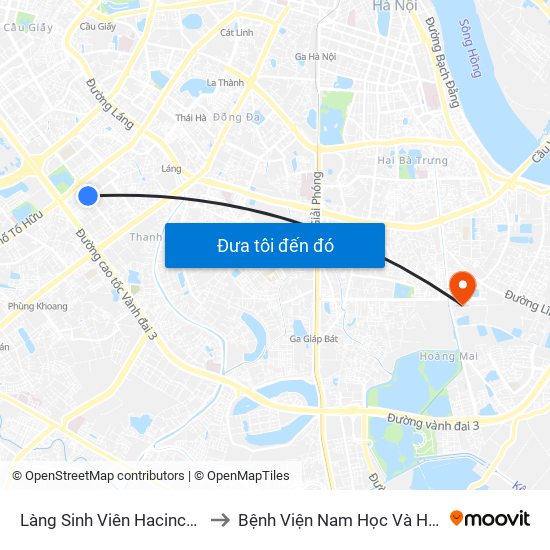 Làng Sinh Viên Hacinco - Nguyễn Tuân to Bệnh Viện Nam Học Và Hiếm Muộn Hà Nội map