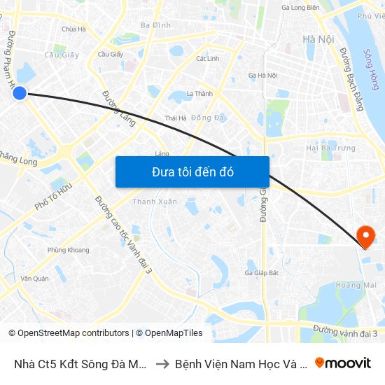 Nhà Ct5 Kđt Sông Đà Mỹ Đình - Phạm Hùng to Bệnh Viện Nam Học Và Hiếm Muộn Hà Nội map