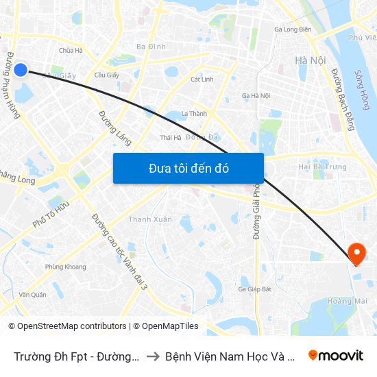 Trường Đh Fpt - Đường Tôn Thất Thuyết to Bệnh Viện Nam Học Và Hiếm Muộn Hà Nội map