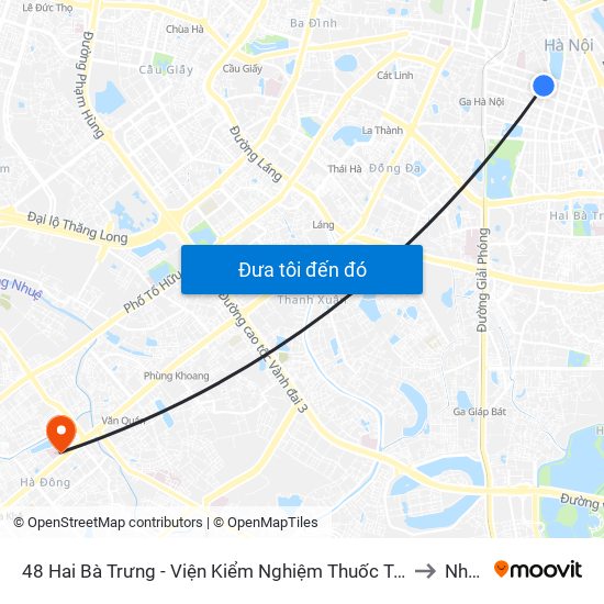 48 Hai Bà Trưng - Viện Kiểm Nghiệm Thuốc Trung Ương to Nhà E map