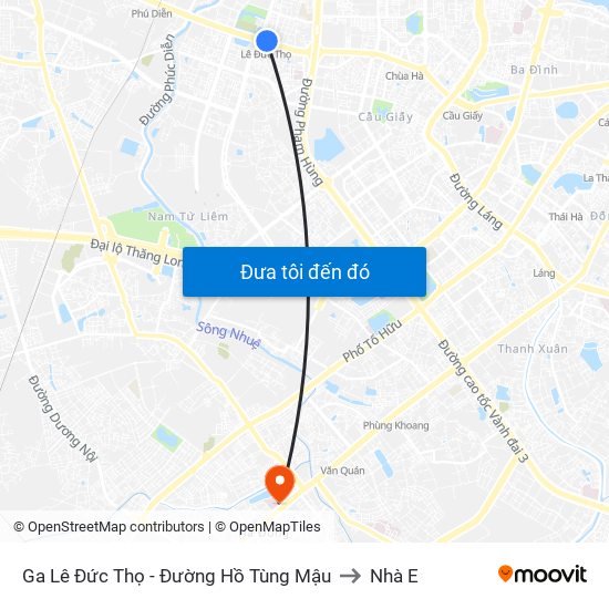 Ga Lê Đức Thọ - Đường Hồ Tùng Mậu to Nhà E map