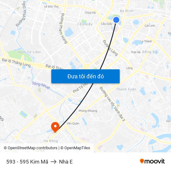 593 - 595 Kim Mã to Nhà E map