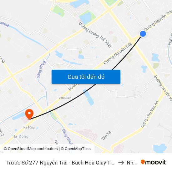 Trước Số 277 Nguyễn Trãi - Bách Hóa Giày Thượng Đình to Nhà E map