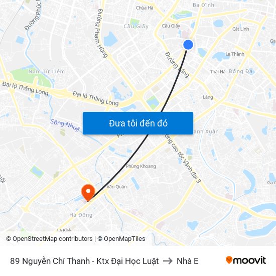 89 Nguyễn Chí Thanh - Ktx Đại Học Luật to Nhà E map