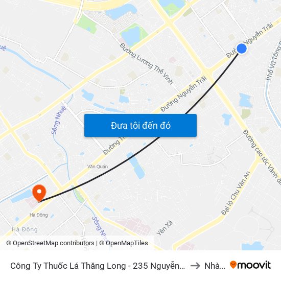 Công Ty Thuốc Lá Thăng Long - 235 Nguyễn Trãi to Nhà E map