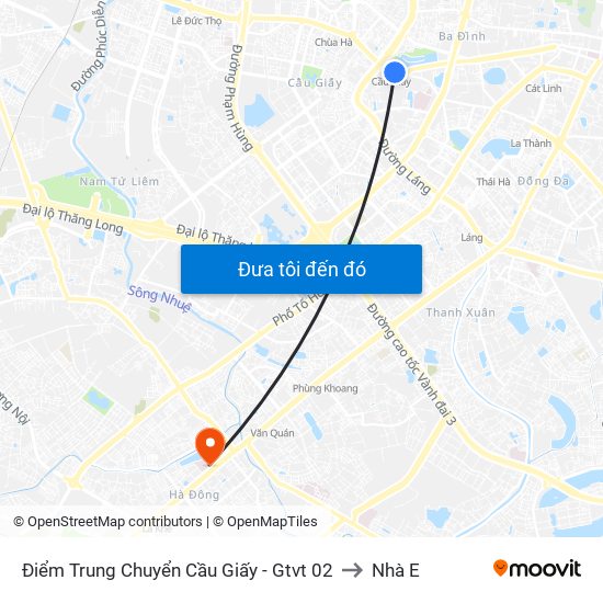 Điểm Trung Chuyển Cầu Giấy - Gtvt 02 to Nhà E map