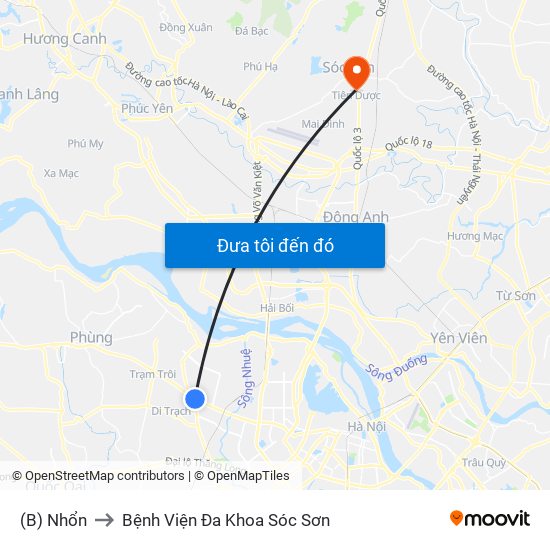 (B) Nhổn to Bệnh Viện Đa Khoa Sóc Sơn map