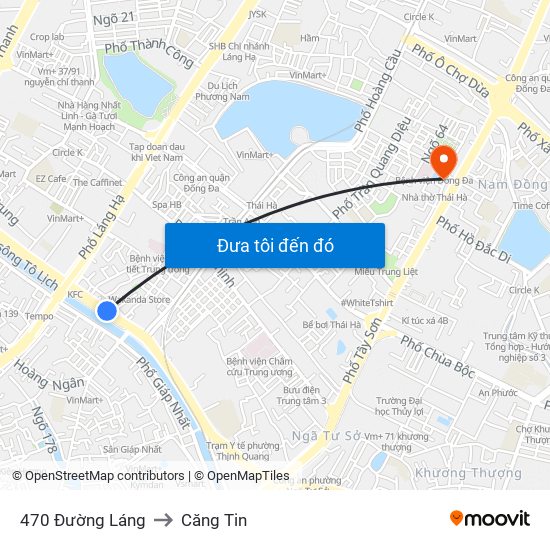 470 Đường Láng to Căng Tin map