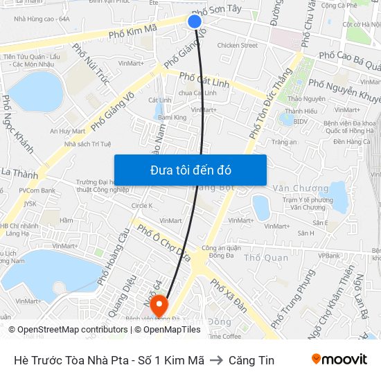 Hè Trước Tòa Nhà Pta - Số 1 Kim Mã to Căng Tin map