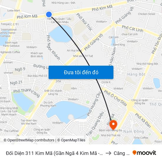 Đối Diện 311 Kim Mã (Gần Ngã 4 Kim Mã - Vạn Bảo) to Căng Tin map