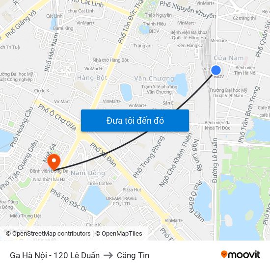 Ga Hà Nội - 120 Lê Duẩn to Căng Tin map