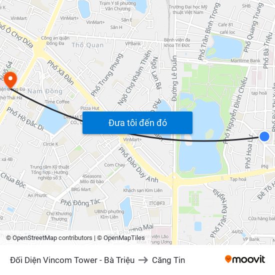 Đối Diện Vincom Tower - Bà Triệu to Căng Tin map