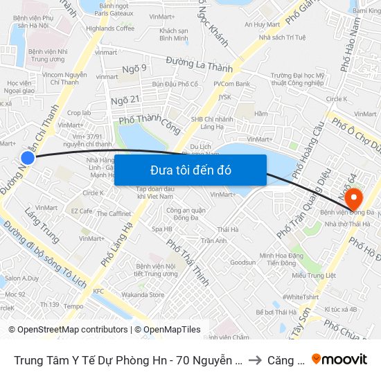 Trung Tâm Y Tế Dự Phòng Hn - 70 Nguyễn Chí Thanh to Căng Tin map