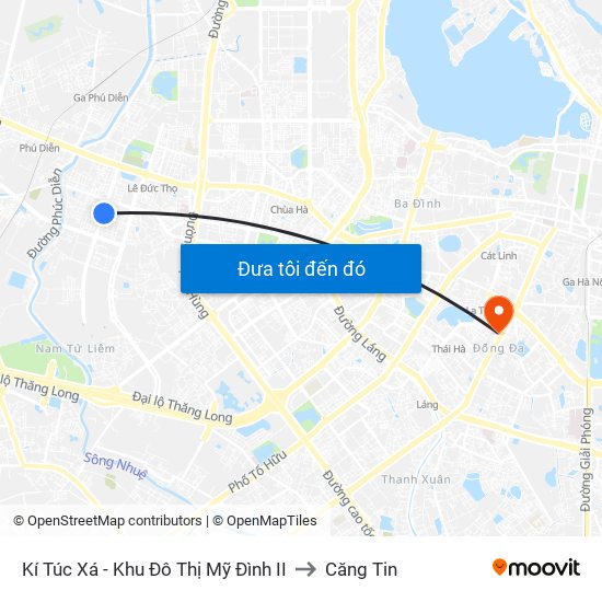 Kí Túc Xá - Khu Đô Thị Mỹ Đình II to Căng Tin map