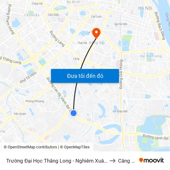 Trường Đại Học Thăng Long - Nghiêm Xuân Yêm to Căng Tin map