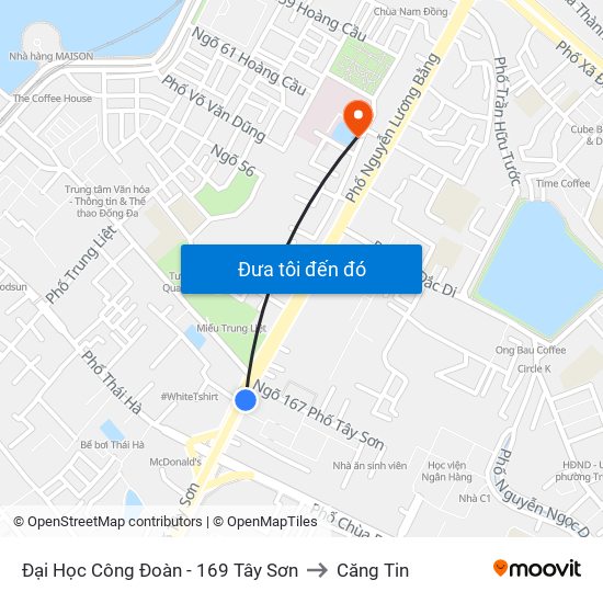 Đại Học Công Đoàn - 169 Tây Sơn to Căng Tin map