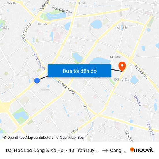 Đại Học Lao Động & Xã Hội - 43 Trần Duy Hưng to Căng Tin map