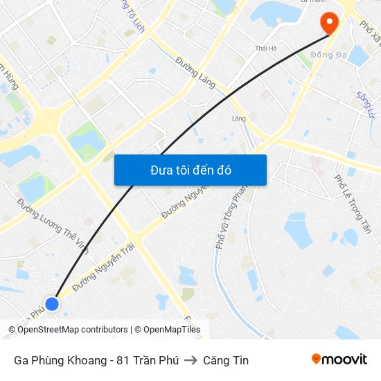 Ga Phùng Khoang - 81 Trần Phú to Căng Tin map