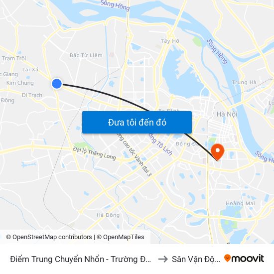Điểm Trung Chuyển Nhổn - Trường Đại Học Công Nghiệp Hà Nội - Đường 32 to Sân Vận Động Bách Khoa map
