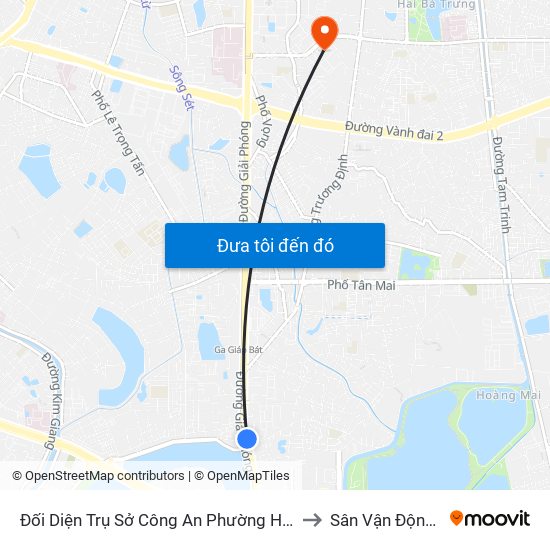 Đối Diện Trụ Sở Công An Phường Hoàng Liệt- 1277 Giải Phóng to Sân Vận Động Bách Khoa map