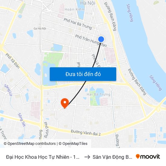 Đại Học Khoa Học Tự Nhiên - 19 Lê Thánh Tông to Sân Vận Động Bách Khoa map