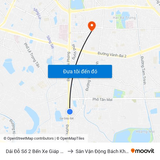 Dải Đỗ Số 2 Bến Xe Giáp Bát to Sân Vận Động Bách Khoa map