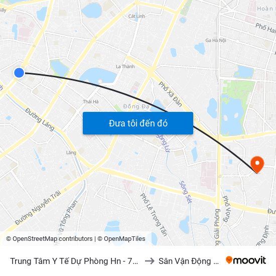 Trung Tâm Y Tế Dự Phòng Hn - 70 Nguyễn Chí Thanh to Sân Vận Động Bách Khoa map