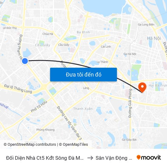 Đối Diện Nhà Ct5 Kđt Sông Đà Mỹ Đình - Phạm Hùng to Sân Vận Động Bách Khoa map
