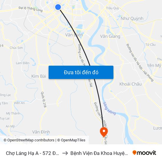 Chợ Láng Hạ A - 572 Đường Láng to Bệnh Viện Đa Khoa Huyện Phú Xuyên map