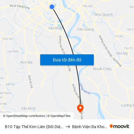 B10 Tập Thể Kim Liên (Đối Diện Ngõ 46b Phạm Ngọc Thạch) to Bệnh Viện Đa Khoa Huyện Phú Xuyên map