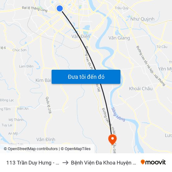 113 Trần Duy Hưng - Bộ Khcn to Bệnh Viện Đa Khoa Huyện Phú Xuyên map