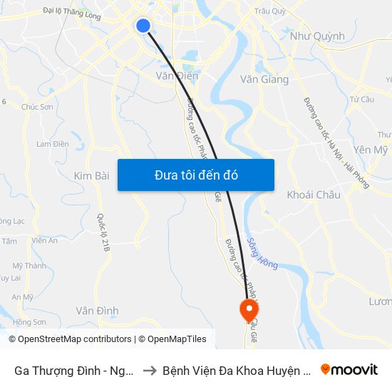 Ga Thượng Đình - Nguyễn Trãi to Bệnh Viện Đa Khoa Huyện Phú Xuyên map