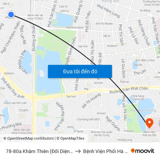 44-46 Khâm Thiên to Bệnh Viện Phổi Hà Nội map