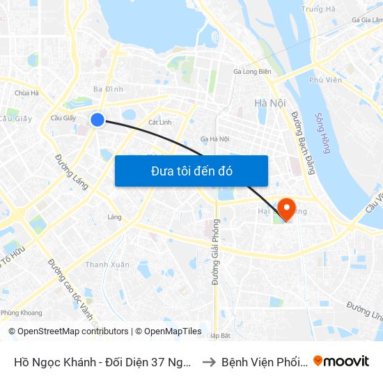 Hồ Ngọc Khánh - Đối Diện 37 Nguyễn Chí Thanh to Bệnh Viện Phổi Hà Nội map