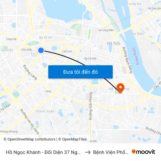 Hồ Ngọc Khánh - Đối Diện 37 Nguyễn Chí Thanh to Bệnh Viện Phổi Hà Nội map