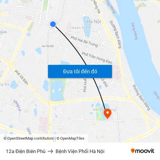 12a Điện Biên Phủ to Bệnh Viện Phổi Hà Nội map