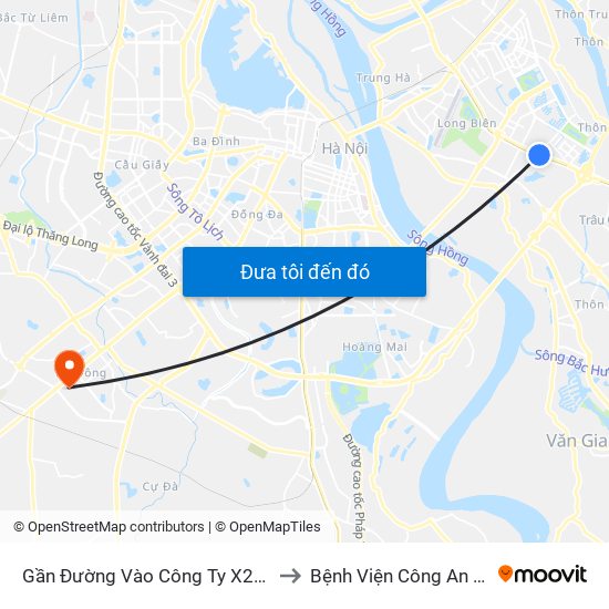 Gần Đường Vào Công Ty X22 - 705 Nguyễn Văn Linh to Bệnh Viện Công An Thành Phố Hà Nội map