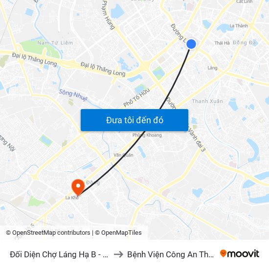 Đối Diện Chợ Láng Hạ B - 564 Đường Láng to Bệnh Viện Công An Thành Phố Hà Nội map